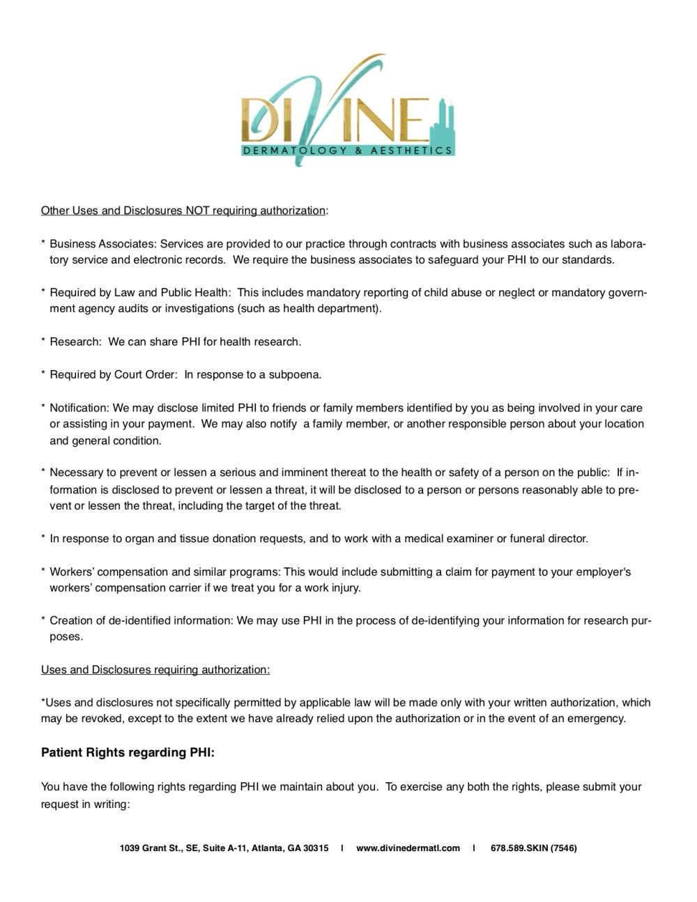 Notice of Privacy Practices Page 2